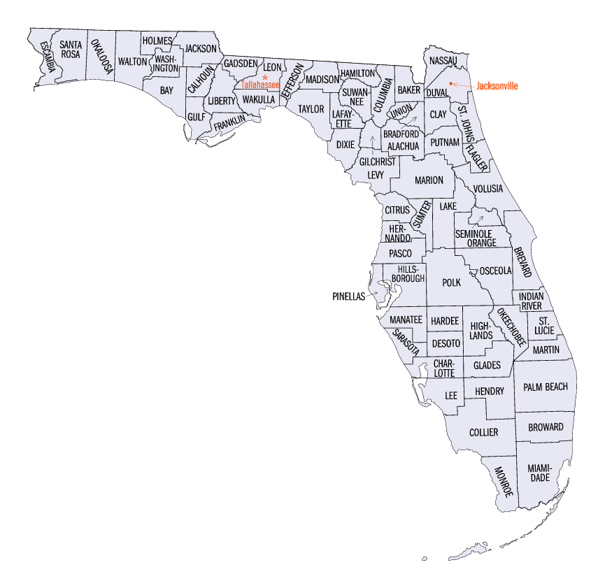 Florida Barns County Map