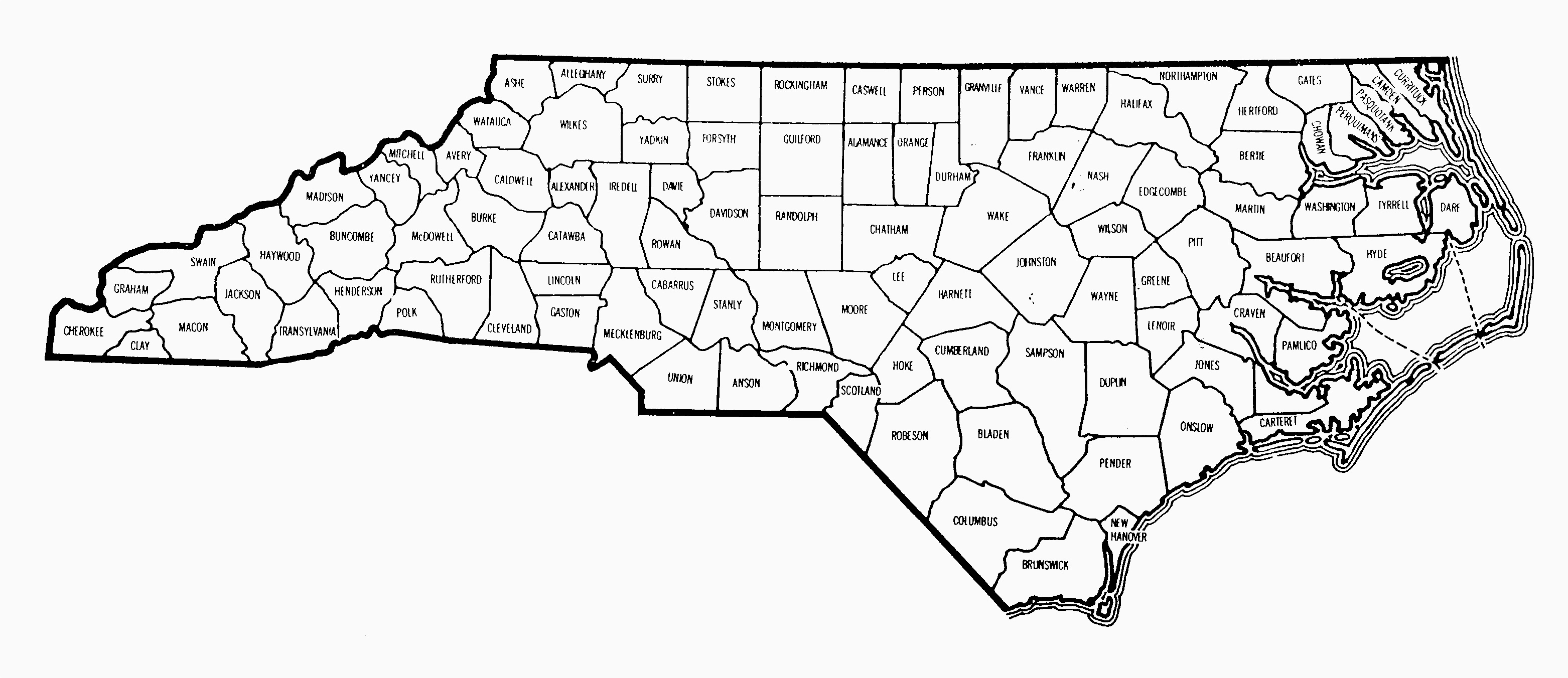 NC Map North Carolina Counties